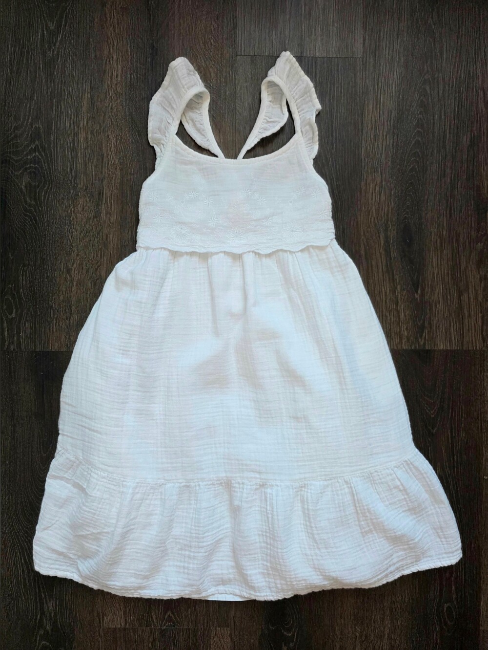 Cat & Jack white crinkle gauze sleeveless dress
